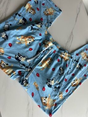 Blue Fleece Cartoon Print Men’s Lounge Pants